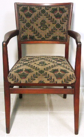 Original mahogany armchair from the SAL (Svenska Amerika Linjen) ship Kastelholm, built 1929